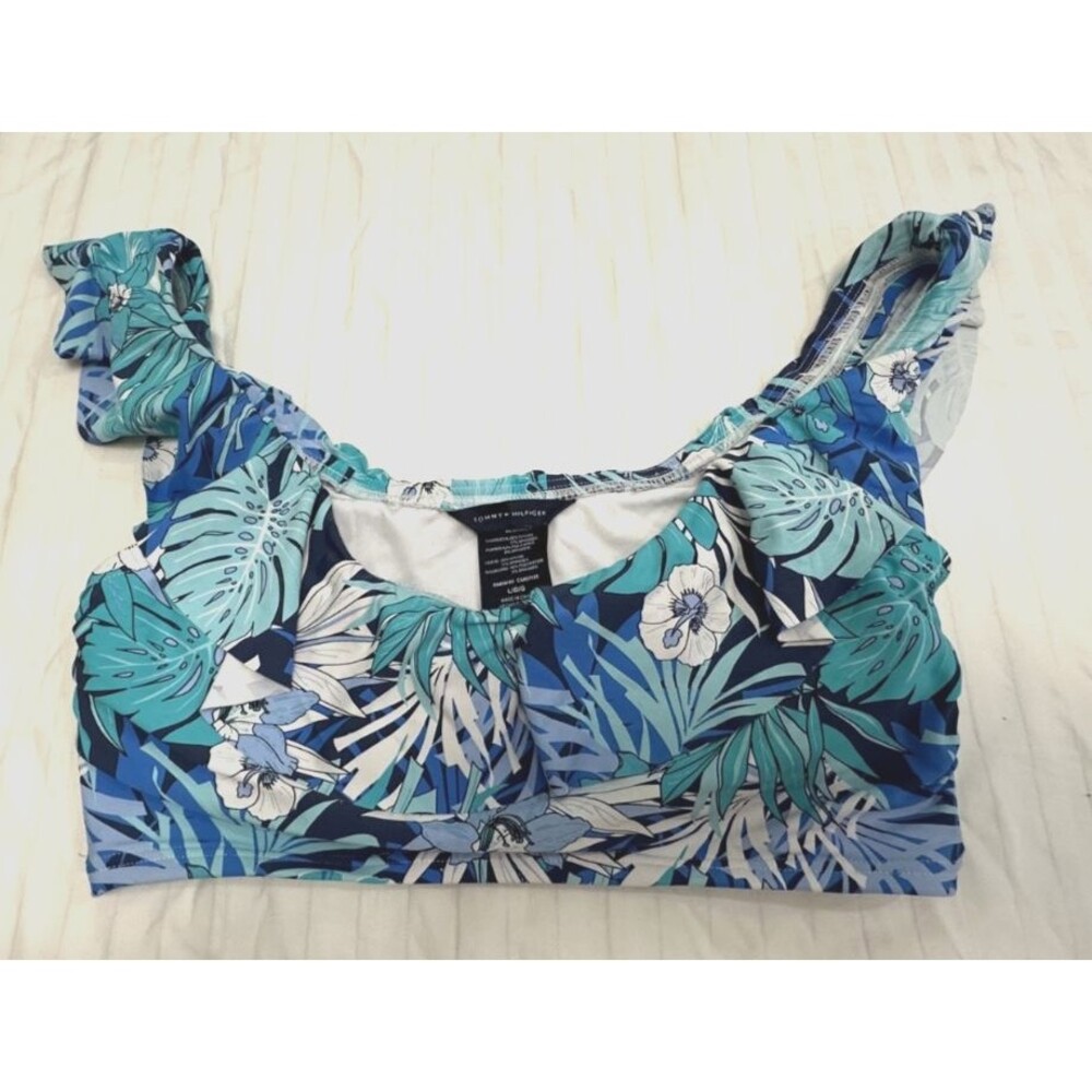 TOMMY HILFIGER WOMENS SWIM TOP SIZE L